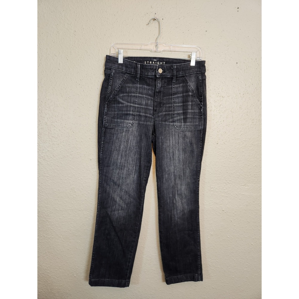 White House Black Market Women's Black High Rise The Straight Crop Jeans Size 8